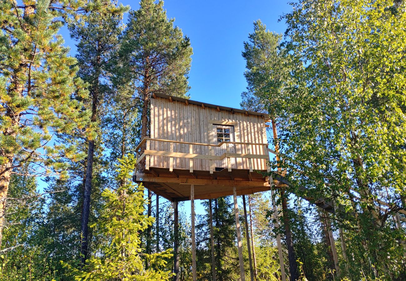 Ferienhaus in Arvidsjaur - Hoch in den Bäumen in Nordschweden  mit Seeblick und Elchen unter der Terrasse