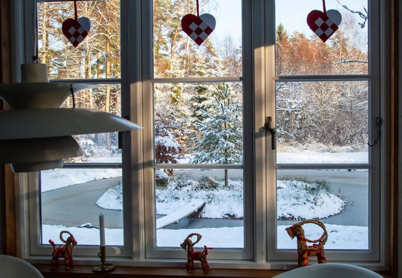 Ferienhaus in Ljungby - Schönes Ferienhaus in Seenähe mit eigenen Teich, Sauna, Kanu und Internet