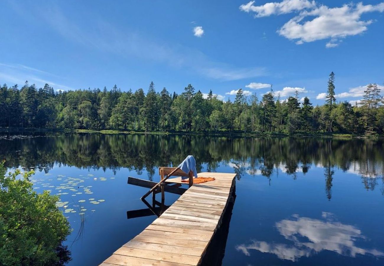 Ferienhaus in Torestorp - Natururlaub in Schwedens südlichster Wildnis, umgeben von Wald und See.