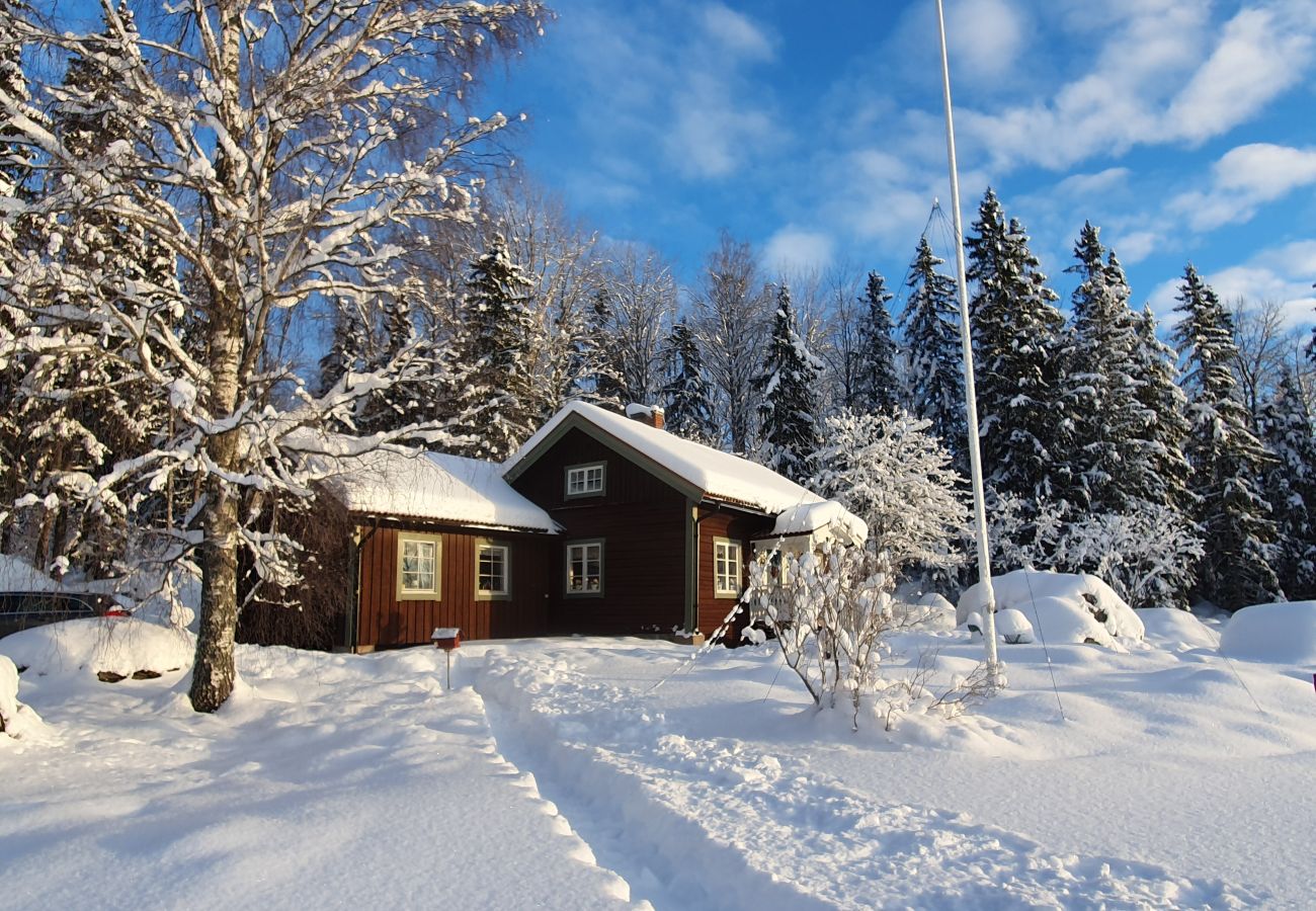 Stuga i Skinnskatteberg - Stuga precis vid sjön i Bergslagen med bastu och båt