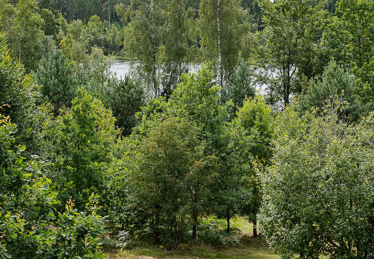 Stuga i Vissefjärda - Stort modernt semesterhus mitt i skogen och vid sjön med en enorm altan